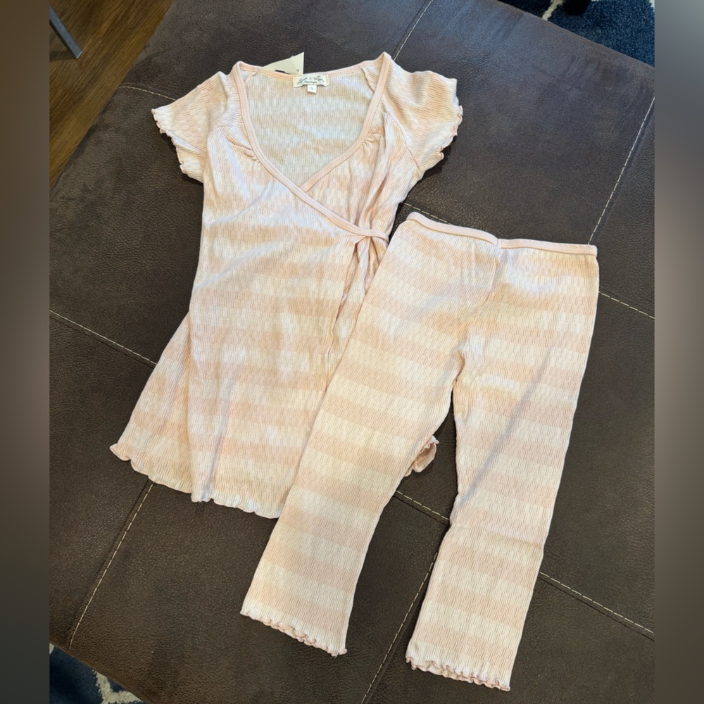 Kids Pink Striped Matching Set NWT